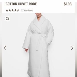 SKIMS Cotton Duvet Robe - White